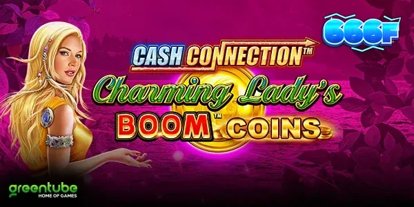 Tampilan layar permainan slot Cash Connection Charming Lady’s Boom Coins