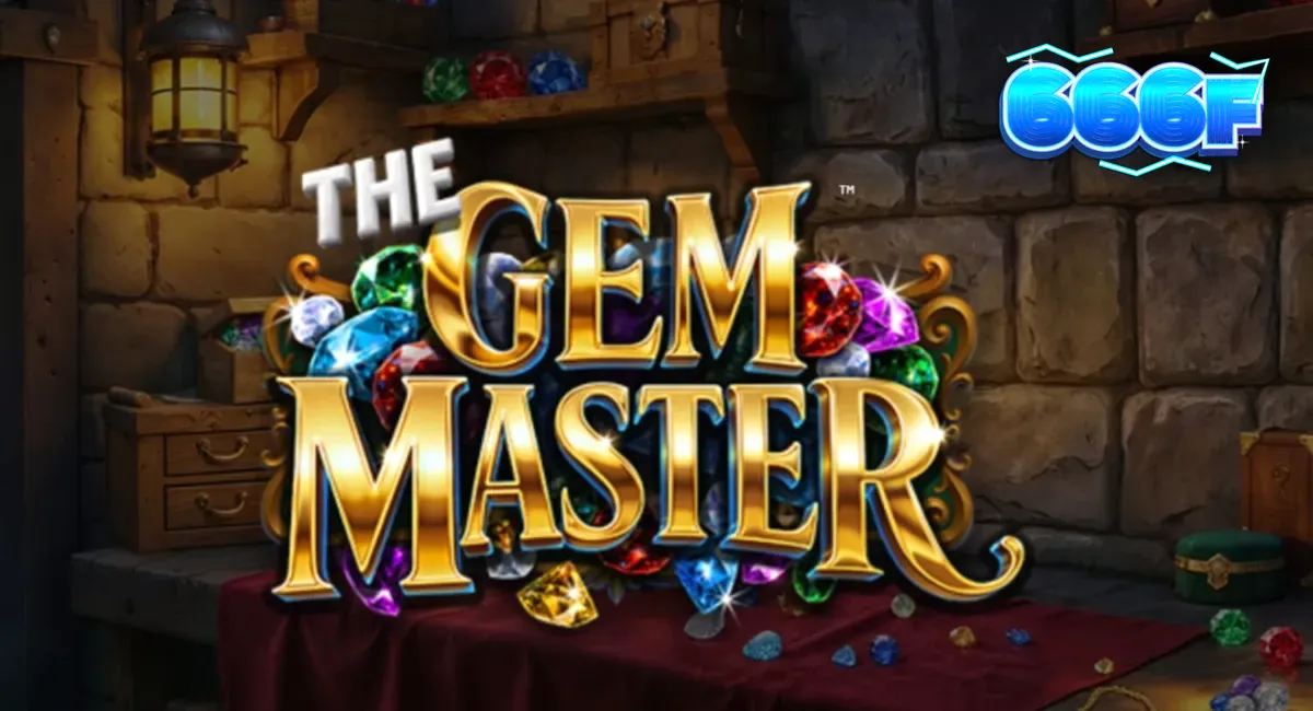 Tampilan visual slot The Gem Master dengan latar belakang bengkel perhiasan yang mewah.